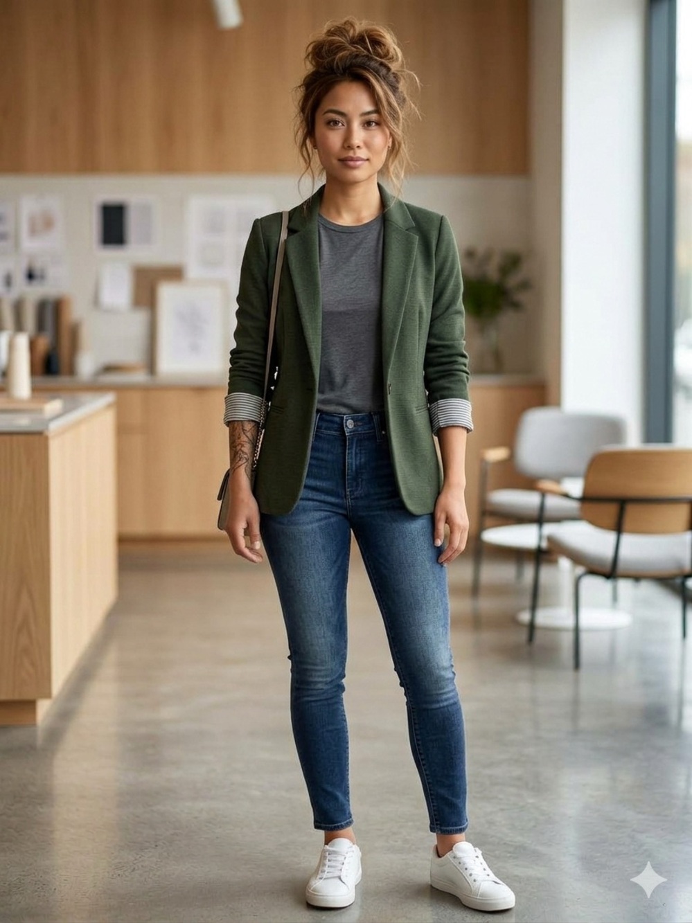 Skies Are Blue Dark Blue Skinny Jeans with High-Rise Waist